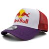 Red Bull Cap White with Purple Brim Red Breathable Mesh