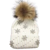 fur knitted beanie pompom hat for women