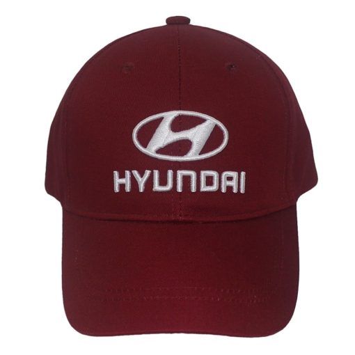 HYUNDAI Driving Cap Burgundy Embroidered Sport Hat