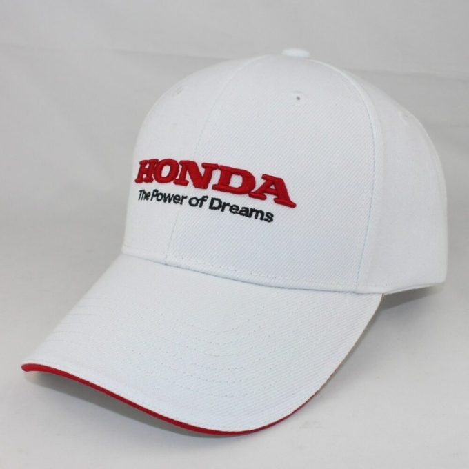 HONDA The Power of Dreams Racing Cap Solid White Cotton Rear Adjustable Velcro Strap One Size Fits Most Baseball Hat (Copy) - Image 2