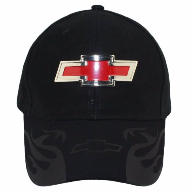 Chevrolet Cap Red Metal Badge Brand Car Logo 100% Cotton Solid Black Color Fashion Driving Baseball Hat NOT Adjustable