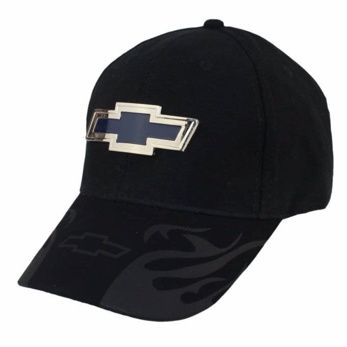 Chevrolet Cap Blue Metal Badge Brand Car Logo 100% Cotton Solid Black Color Fashion Driving Baseball Hat NOT Adjustable - Image 2