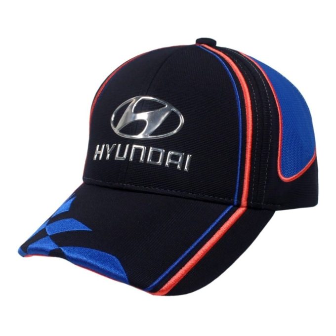 HYUNDAI Cap Navy Blue Embroidered Mesh Sports Hat - Image 2
