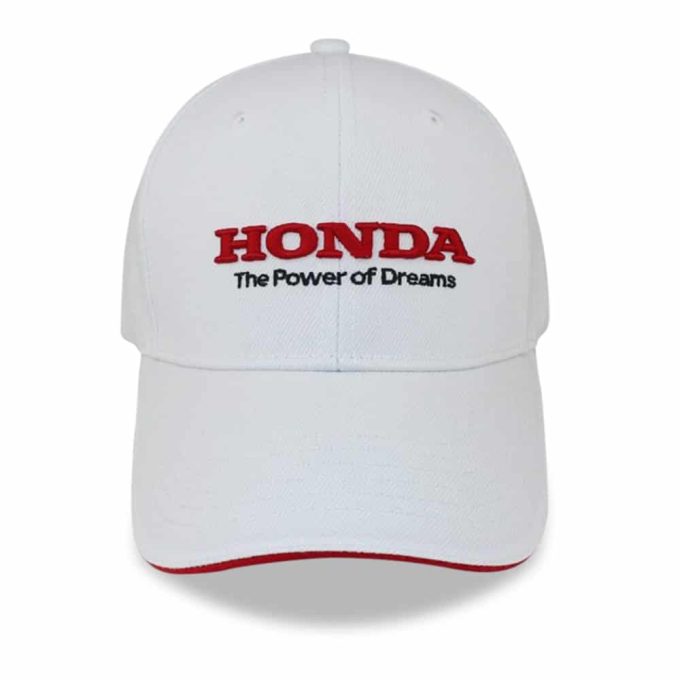 HONDA The Power of Dreams Racing Cap Solid White Cotton Rear Adjustable Velcro Strap One Size Fits Most Baseball Hat (Copy)