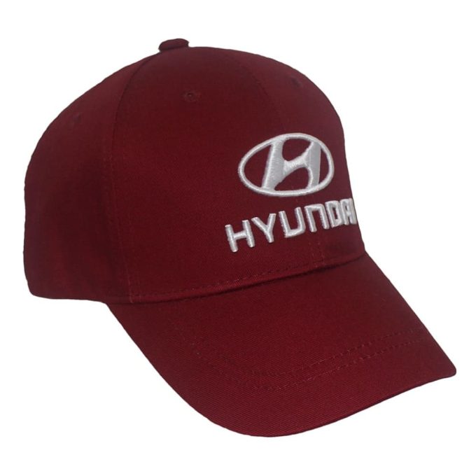 HYUNDAI Driving Cap Burgundy Embroidered Sport Hat - Image 3