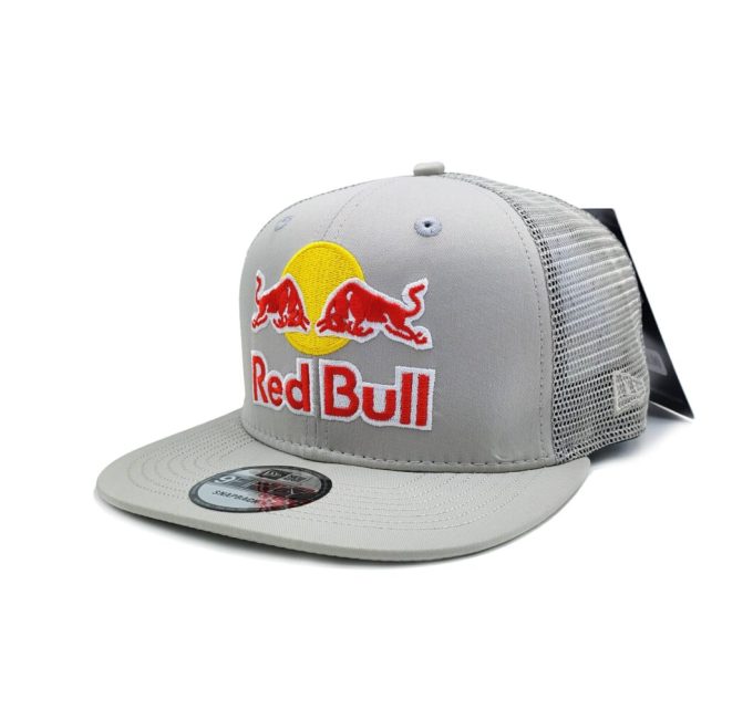 gray red bull cap
