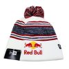 striped red bull beanie pompom hat