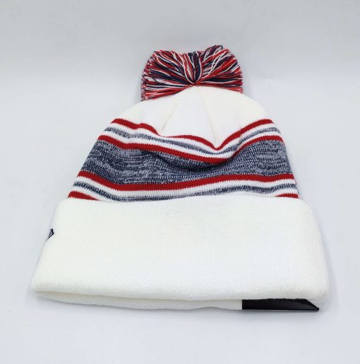 Red Bull Striped Beanie Pompom Hat - Image 4