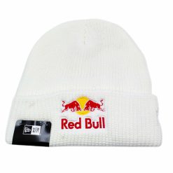 Red bull beanie hat white