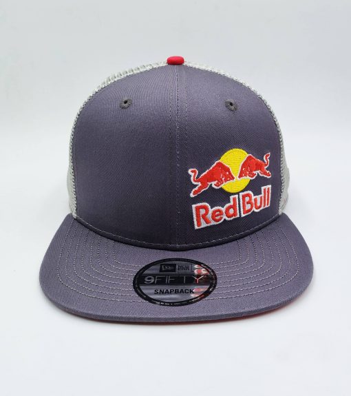 Blue Red Bull Cap Mesh Gray Hat - Image 2
