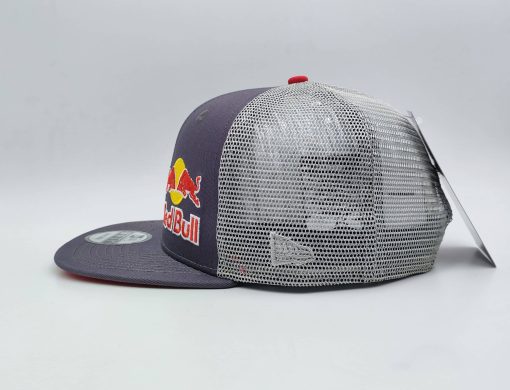 Blue Red Bull Cap Mesh Gray Hat - Image 3