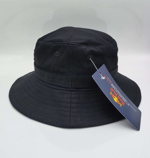 Black Red Bull Bucket Sun Hat - Image 3