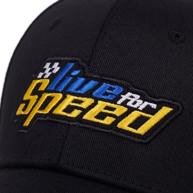 Live For Speed Racing Cap Solid Black One Size Adjustable Snapback Embroidered Cotton Breathable High Quality Brand Name VORON SNAPBACK Hat - Image 4