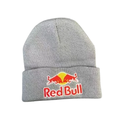 Red bull beanie hat gray