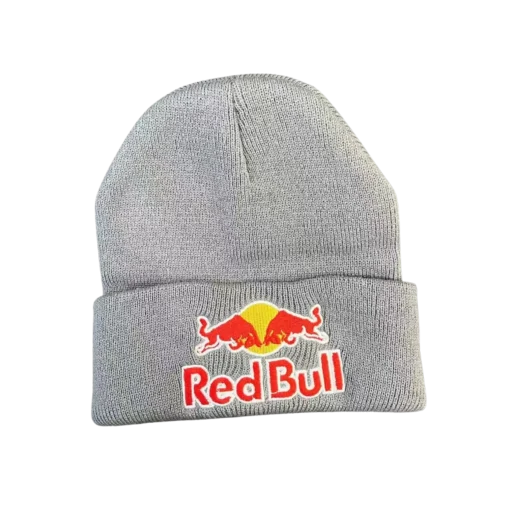 Red bull beanie hat gray