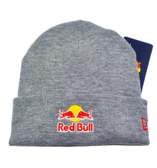 Red-bull-beanie-hat-gray-grey