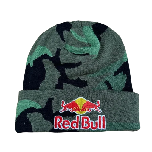 Red bull camouflage beanie hat