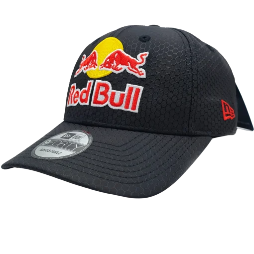 Red bull cap black hexagon new era cap