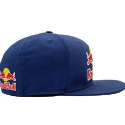 Blue Red Bull Cap Hip Hop Flat Peak Racing Team Hat with Triple Logo