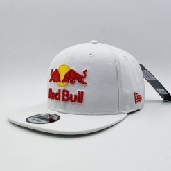 new era red bull white cap flat brim snapback hat