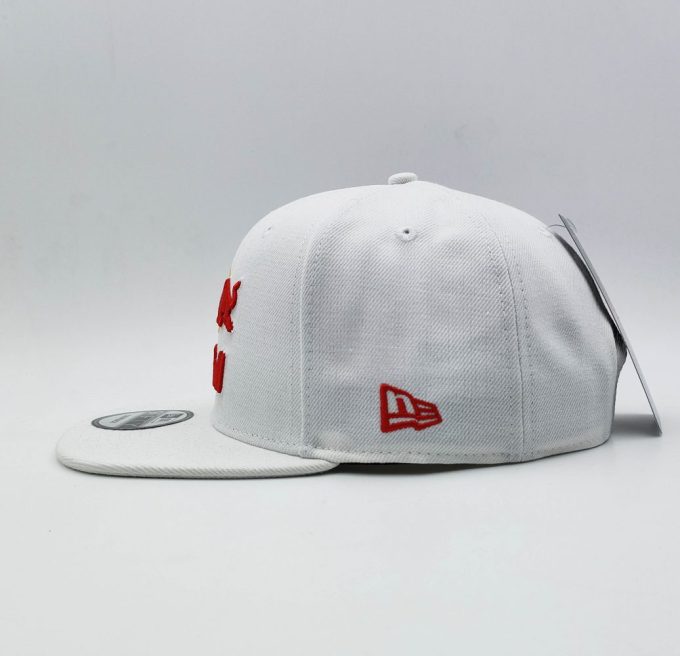 new era red bull white cap flat brim snapback hat