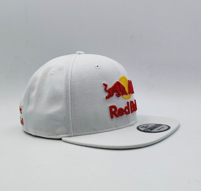 new era red bull white cap flat brim snapback hat