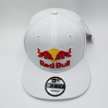 new era red bull white cap flat brim snapback hat